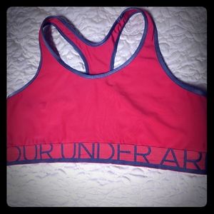 EUC XL Under Armour Sport Bra in Coral and Grey